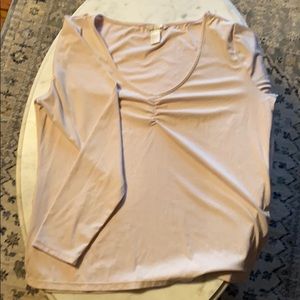 Long sleeve light nude shirt with bunch detail